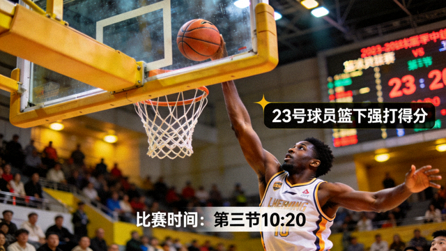 篮球比赛战报中球员在篮下完成上篮得分